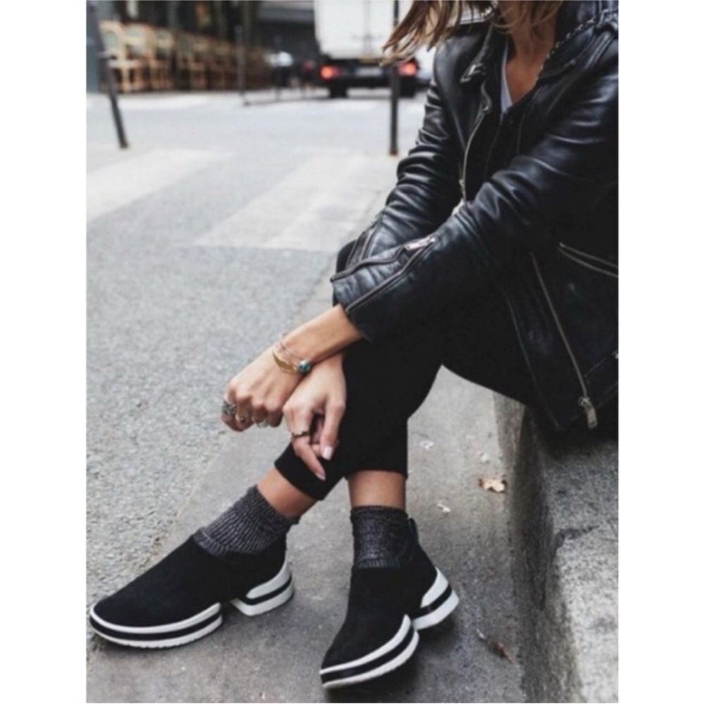 Stuart Weitzman Suede Pull-on Sneaker